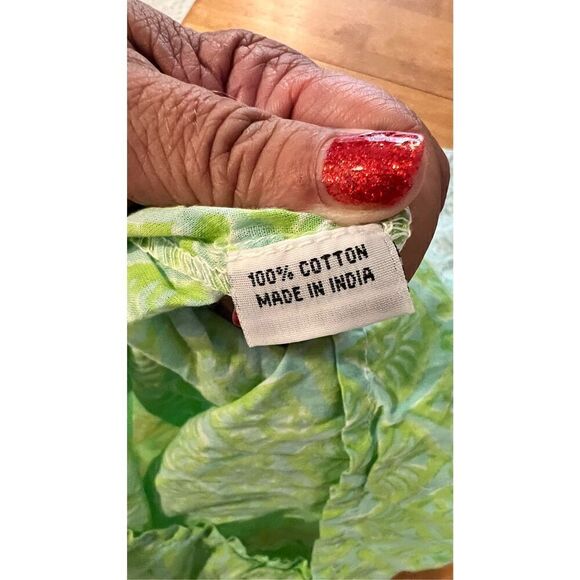 Roller Rabbit Green White Draw String Dress Kids Size 8 - Picture 9 of 9